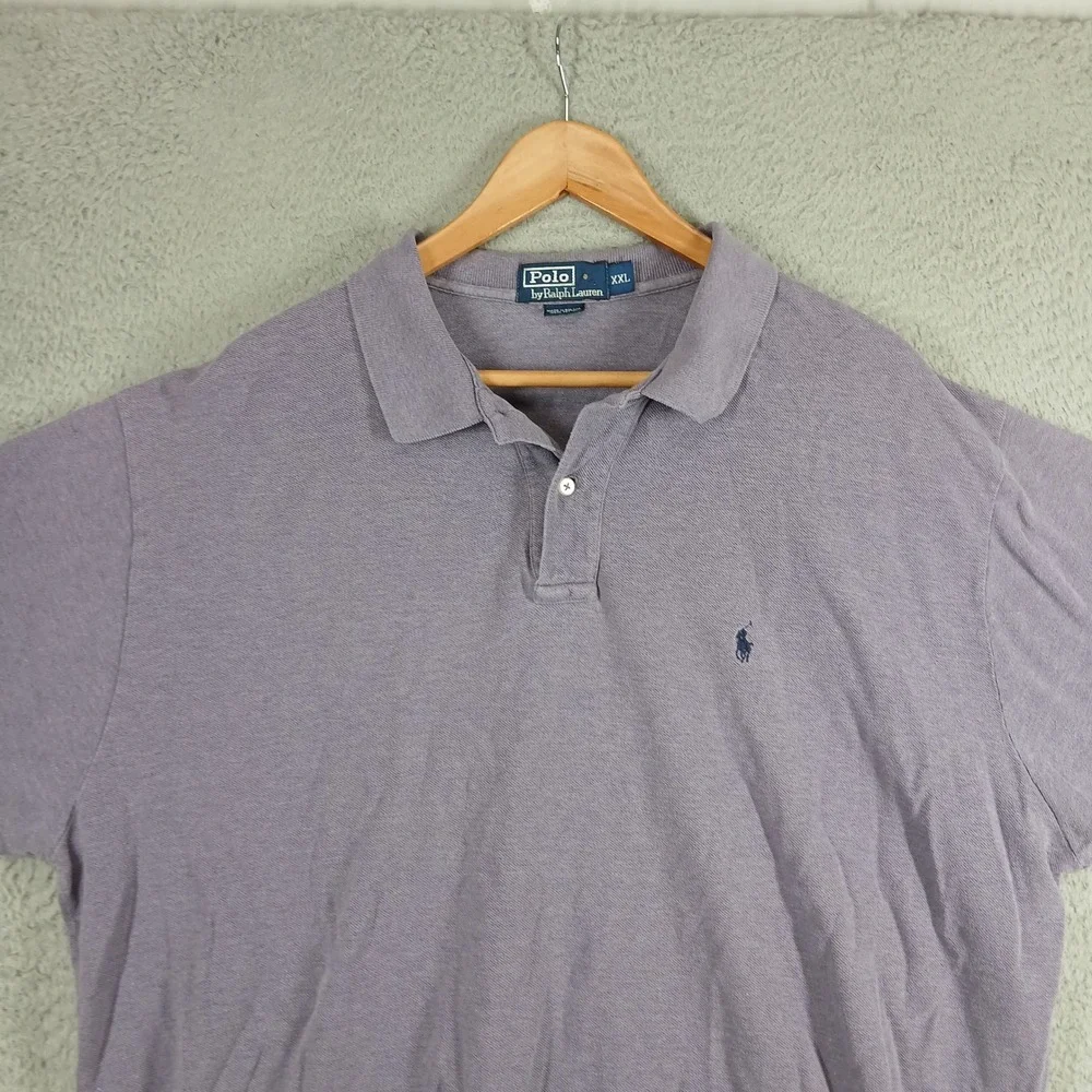 Vintage Polo Ralph Lauren Pique‎ Cotton Knit Short Sleeve Polo Shirt XXL Purple